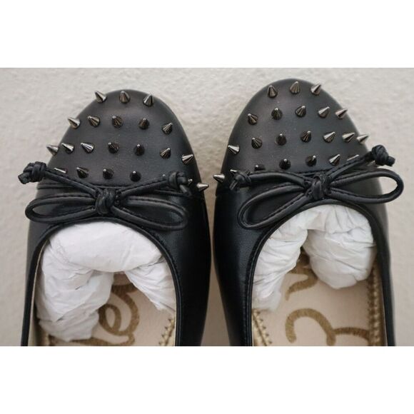 Sam Edelman G5897M3001 Womens Sz 7.5M Black Leather Studded Toe Mirna Flats - Picture 10 of 13